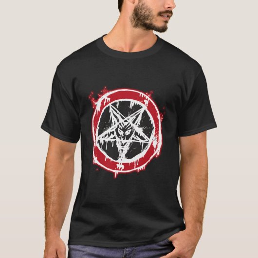 バプホメット逆ペンタグラム Tシャツ (正面)
