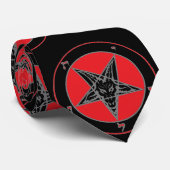 バプホメット・レッド・ブラック・アンド・グレー ネクタイ (ロール)