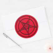 バプホメットPentagram Satanicステッカー ラウンドシール (封筒)