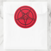バプホメットPentagram Satanicステッカー ラウンドシール (バッグ)