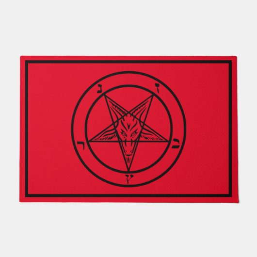 バプホメットPentagram Satanic Doormat ドアマット (正面)