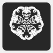 バプホームギフトウィメンルシファー666スカルペンタグラム スクエアシール (正面)