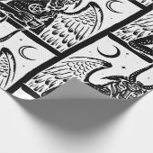 バプメットペンタグラムムーンコーヒーデーモン白黒 ラッピングペーパー (角)