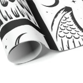 バプメットペンタグラムムーンコーヒーデーモン白黒 ラッピングペーパー (ロールコーナー)