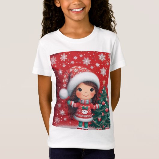 バベイガールtシャツクリスマデザイン tシャツ (正面)