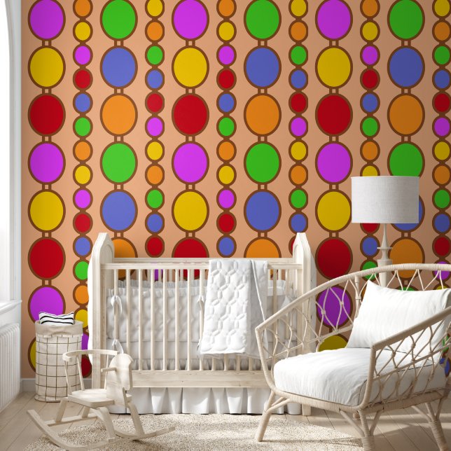 バベスビーズブライトブラウンオンピーチ 壁紙 (キッズ)