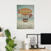 バベッジバイエアシップSteampunk Vintage Travel ポスター (ホームオフィス)
