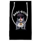 バベブーンおもしろいアニマルモンキーバブーンプンダークBG スモールペーパーバッグ (正面)