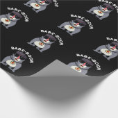 バベブーンおもしろいアニマルモンキーバブーンプンダークBG ラッピングペーパー (角)