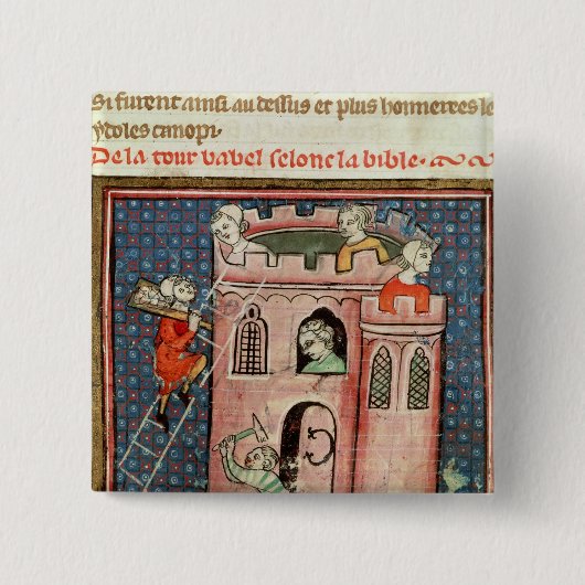 バベルの塔の建築 缶バッジ (正面)