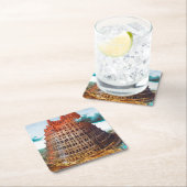 バベルの塔、ピエテル・ブルーゲル長老 スクエアペーパーコースター (インサイチュ)