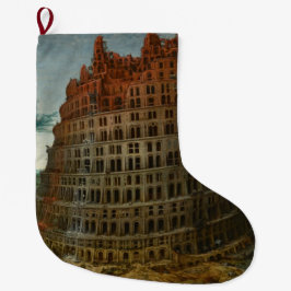 バベルの塔(Pieter Bruegel the Elder) ラージクリスマスストッキング