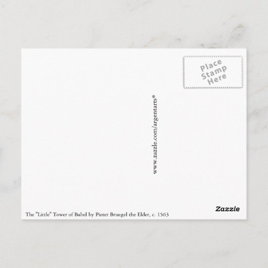バベルの小さな塔バイピエテル・ブルーゲル ポストカード (裏面)