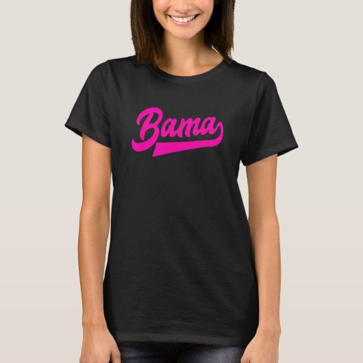 バマアラバマピンクデザイン Tシャツ (正面)