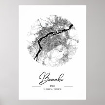 バマコ語 – マリ黒の水道街の地図