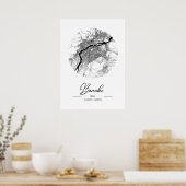 バマコ語 – マリ黒の水道街の地図 ポスター (キッチン)