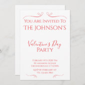 バミニマルモダンンタインの日パーティー 招待状 (正面/裏面)