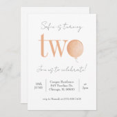 バミニマルルーンセカンド誕生日招待状 招待状 (正面/裏面)