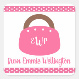 バミモノグラムのューダバッグパーソナライズされたシール スクエアシール