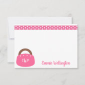 バミモノグラムのューダバッグパーソナライズされたノートカード サンキューカード (正面)