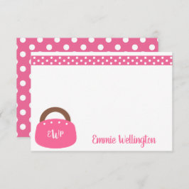 バミモノグラムのューダバッグパーソナライズされたノートカード サンキューカード