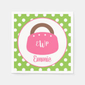 バミモノグラムのューダバッグパーソナライズされたパーティー スタンダードカクテルナプキン (正面)