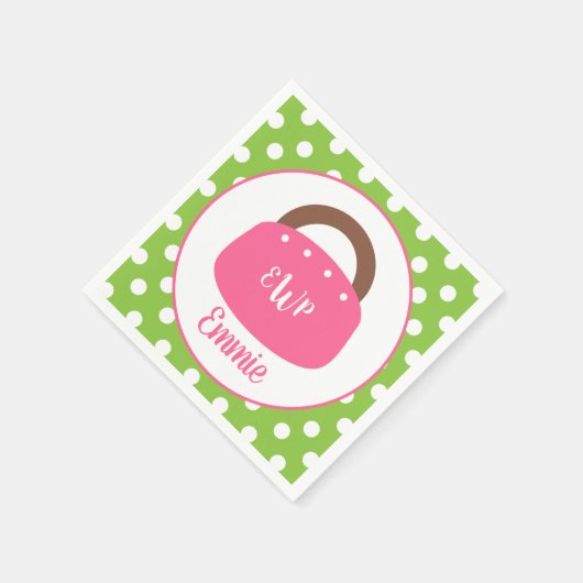 バミモノグラムのューダバッグパーソナライズされたパーティー スタンダードカクテルナプキン (角)