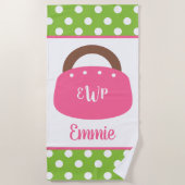 バミモノグラムのューダバッグパーソナライズされたビーチタオル ビーチタオル (正面)