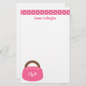 バミモノグラムのューダバッグパーソナライズされた文具 (正面/裏面)