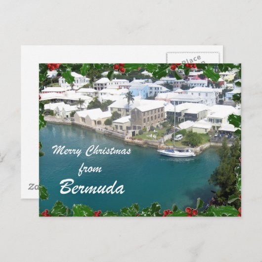 バミューダからのメリークリスマス シーズンポストカード (正面/裏面)