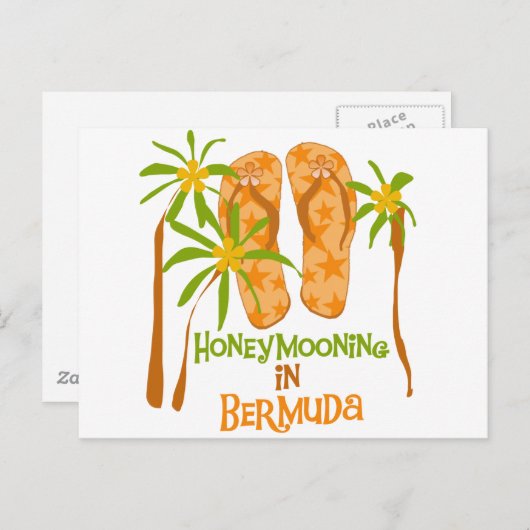 バミューダでの新婚旅行 ポストカード (正面/裏面)