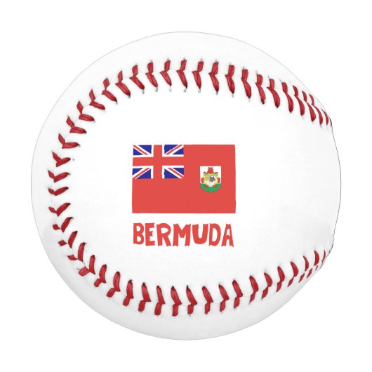 バミューダとバミューダン国旗とお名前 野球ボール (正面左)