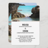 "バミューダのトロピカルな海岸での結婚式の写真" 招待状 (正面/裏面)