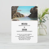 "バミューダのトロピカルな海岸での結婚式の写真" 招待状 (スタンド正面)