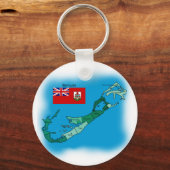バミューダの国旗と地図 キーホルダー (正面)