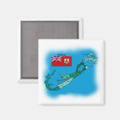 バミューダの国旗と地図 マグネット (正面/裏面)
