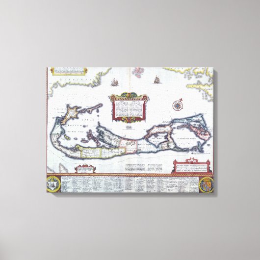 バミューダの地図 キャンバスプリント (正面)
