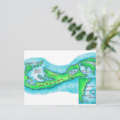 バミューダの地図 ポストカード (スタンド正面)