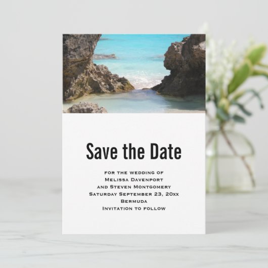バミューダの海岸と熱帯の海の写真 セーブザデート (スタンド正面)