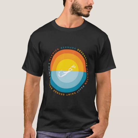 バミューダグラフィックサンセット Tシャツ (正面)