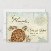 バミューダシーカメモダン沿岸海ビーチ セーブザデート (裏面)