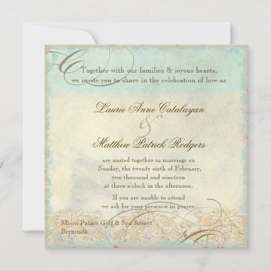 バミューダシーカメモダン沿岸海ビーチ 招待状 (正面)