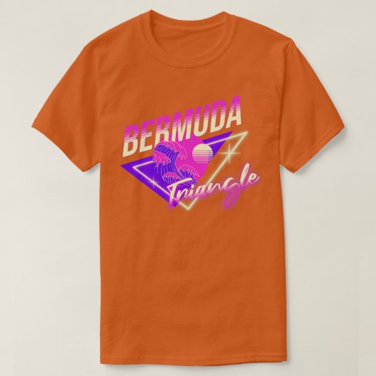 バミューダトライアングル80年代レトロネオン Tシャツ (デザイン正面)