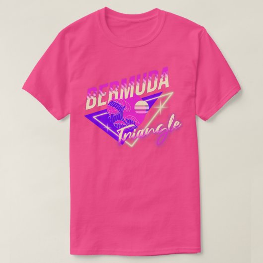 バミューダトライアングル 80年代レトロネオン Tシャツ (デザイン正面)