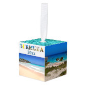 バミューダバケーション旅行写真クリスマス キューブオーナメント (正面アングル)