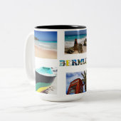 バミューダバケーション6写真コラージュ自分で作成 ツートーンマグカップ (正面左)