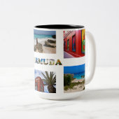 バミューダバケーション6写真コラージュ自分で作成 ツートーンマグカップ (正面右)