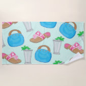 バミューダバッグサンダルスミントジュレ名門私立校風のップ ビーチタオル (正面)