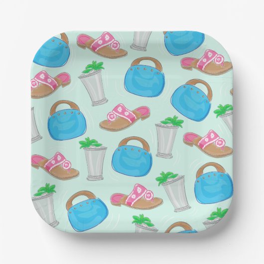 バミューダバッグサンダルスミントジュレ名門私立校風のップ ペーパープレート (正面)