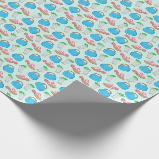 バミューダバッグサンダルスミントジュレ名門私立校風のップ ラッピングペーパー (角)